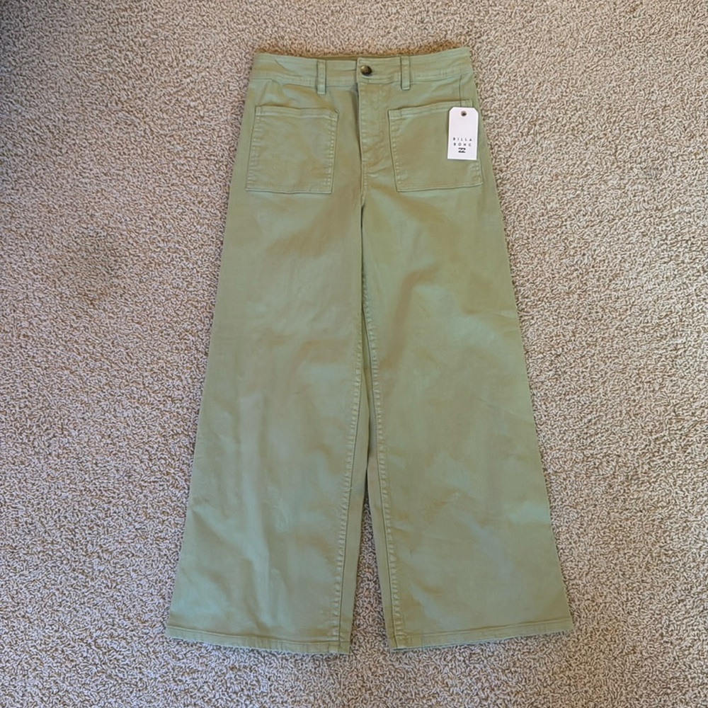 Billabong green pants. Size 30. New with tags on.